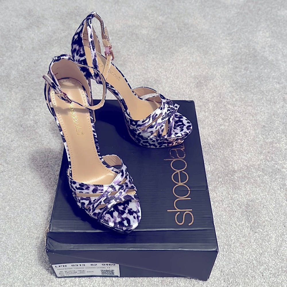 NEW! In the Box - Lavender Leopard Shoedazzle Heels - 7.5